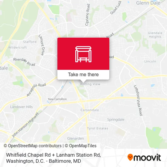 Whitfield Chapel Rd + Lanham Station Rd map