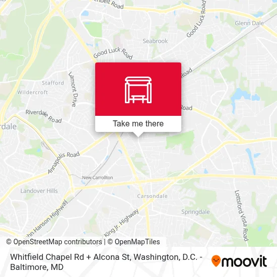 Whitfield Chapel Rd + Alcona St map