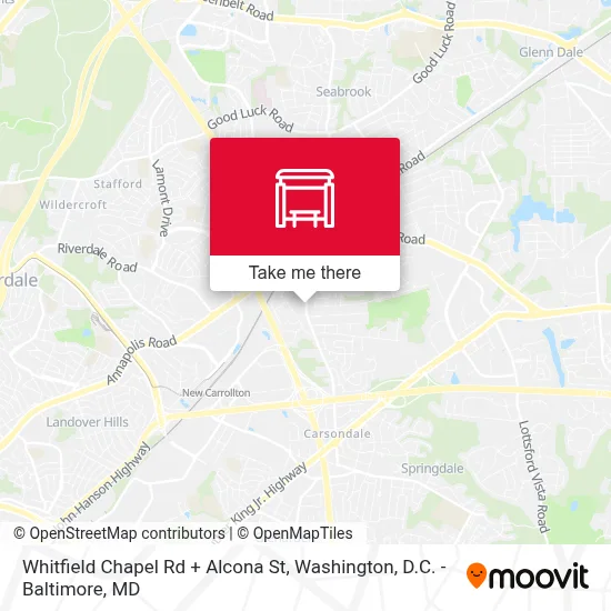 Whitfield Chapel Rd + Alcona St map