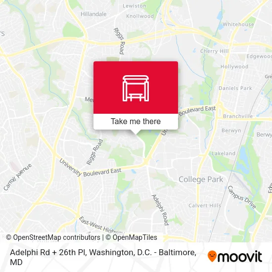 Adelphi Rd + 26th Pl map