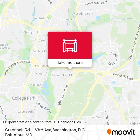 Greenbelt Rd + 63rd Ave map
