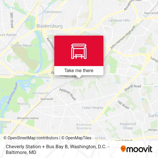 Mapa de Cheverly Station + Bus Bay B