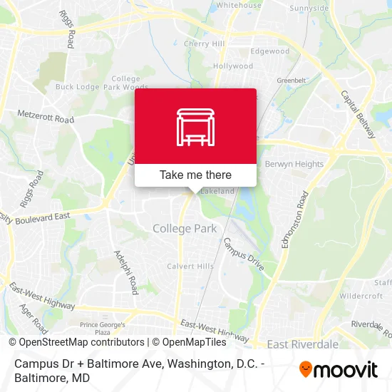 Campus Dr + Baltimore Ave map