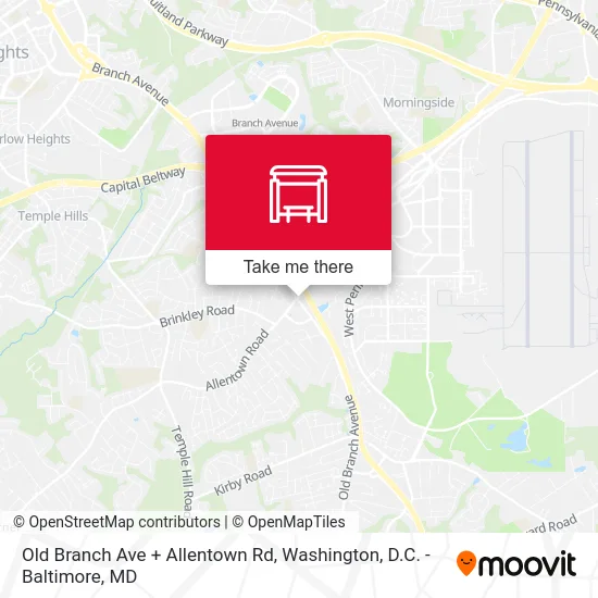 Old Branch Ave + Allentown Rd map