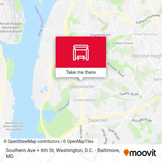Southern Ave + 6th St map