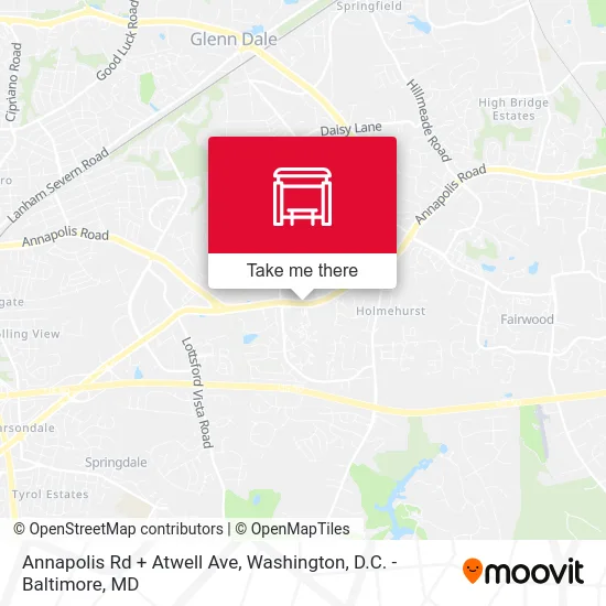 Annapolis Rd + Atwell Ave map