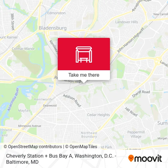 Mapa de Cheverly Station + Bus Bay A