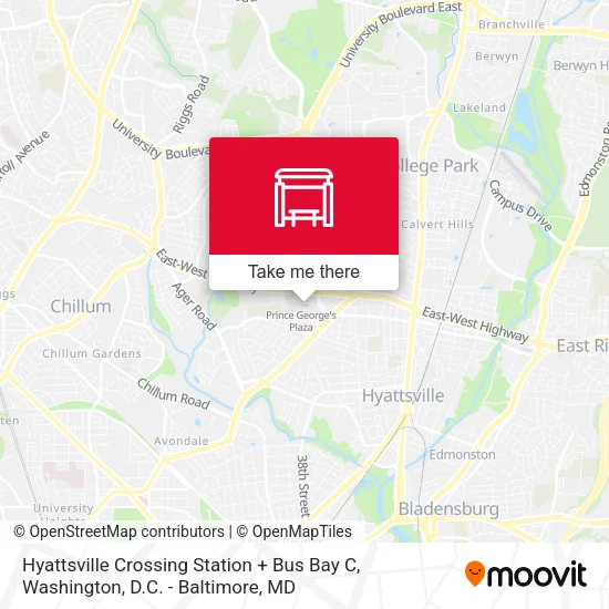Hyattsville Crossing Station + Bus Bay C map
