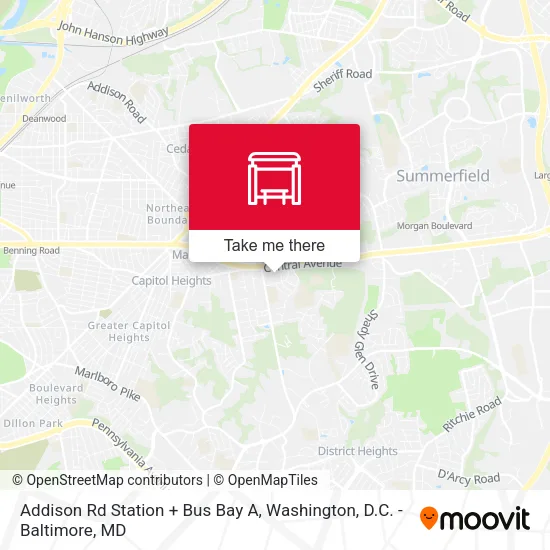 Mapa de Addison Rd Station + Bus Bay A