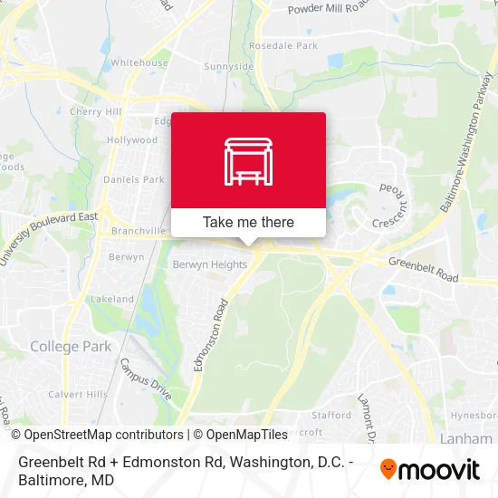 Greenbelt Rd + Edmonston Rd map