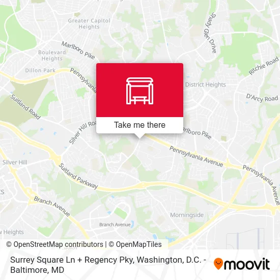 Surrey Square Ln + Regency Pky map