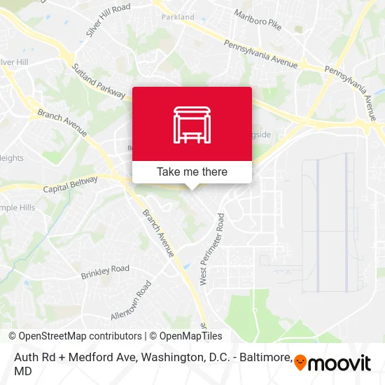 Auth Rd + Medford Ave map