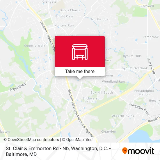 St. Clair & Emmorton Rd - Nb map
