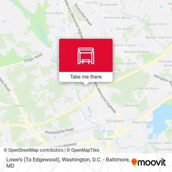Lowe's (To Edgewood) map
