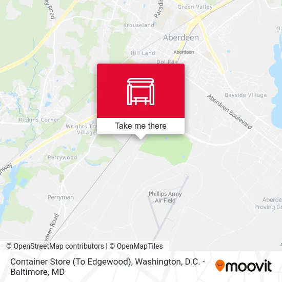 Container Store (To Edgewood) map