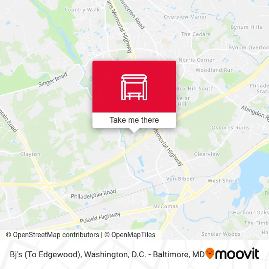 Bj's (To Edgewood) map