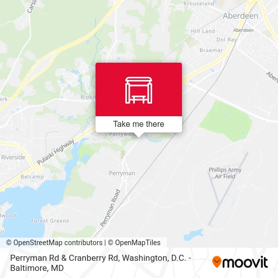Perryman Rd & Cranberry Rd map