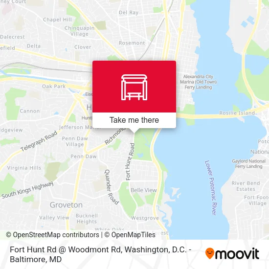 Fort Hunt Rd @ Woodmont Rd map