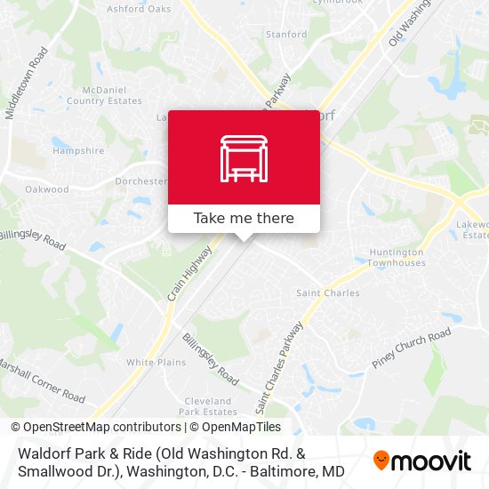 Mapa de Waldorf Park & Ride (Old Washington Rd. & Smallwood Dr.)