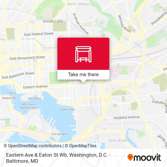 Eastern Ave & Eaton St Wb map