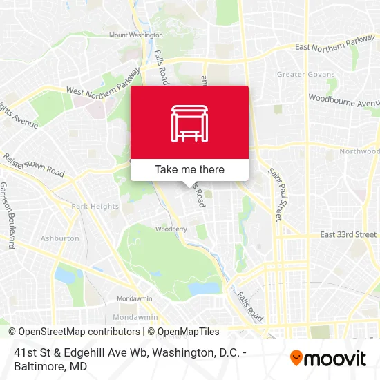 41st St & Edgehill Ave Wb map