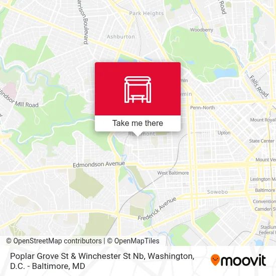 Poplar Grove St & Winchester St Nb map