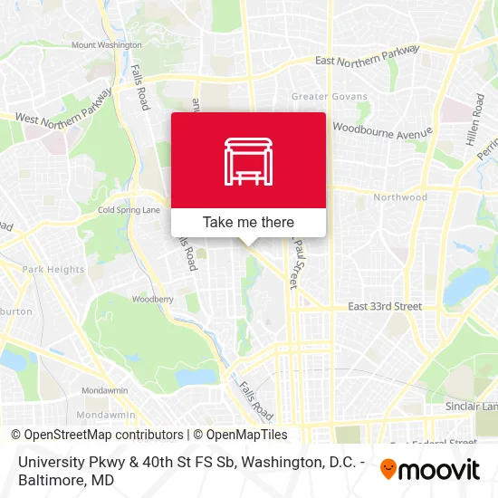 University Pkwy & 40th St FS Sb map