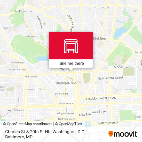 Charles St & 20th St Nb map