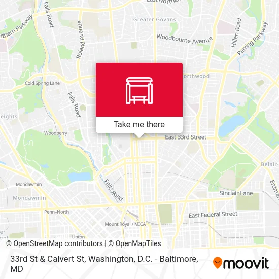 33rd St & Calvert St map