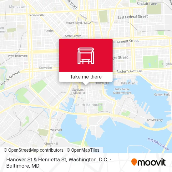 Hanover St & Henrietta St map