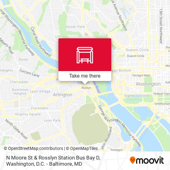 Mapa de N Moore St & Rosslyn Station Bus Ba