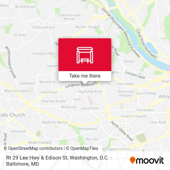 Rt 29 Lee Hwy & Edison St map