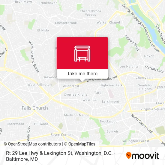 Rt 29 Lee Hwy & Lexington St map