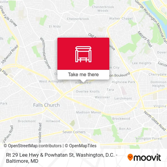 Rt 29 Lee Hwy & Powhatan St map