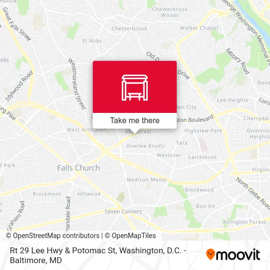 Rt 29 Lee Hwy & Potomac St map
