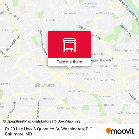 Rt 29 Lee Hwy & Quantico St map