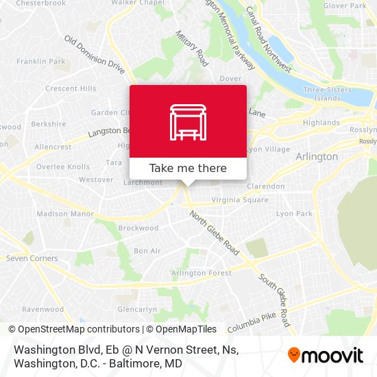 Washington Blvd, Eb @ N Vernon Street, Ns map