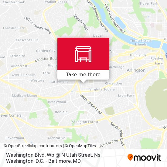 Washington Blvd, Wb @ N Utah Street, Ns map