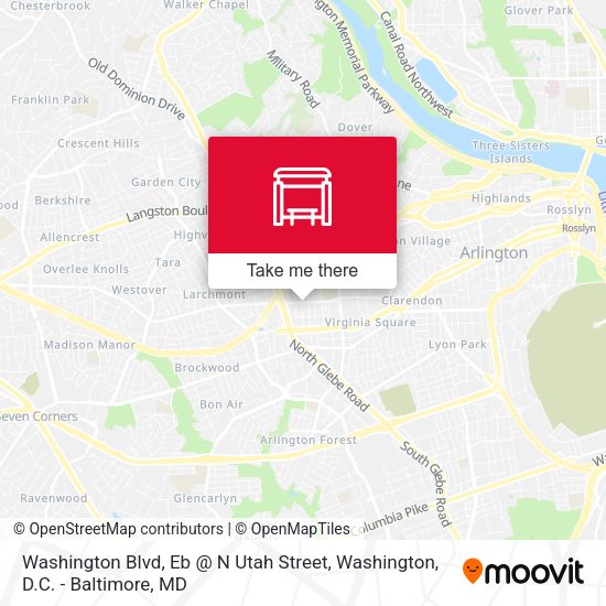 Washington Blvd, Eb @ N Utah Street map