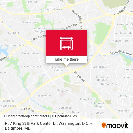 Rt 7 King St & Park Center Dr map