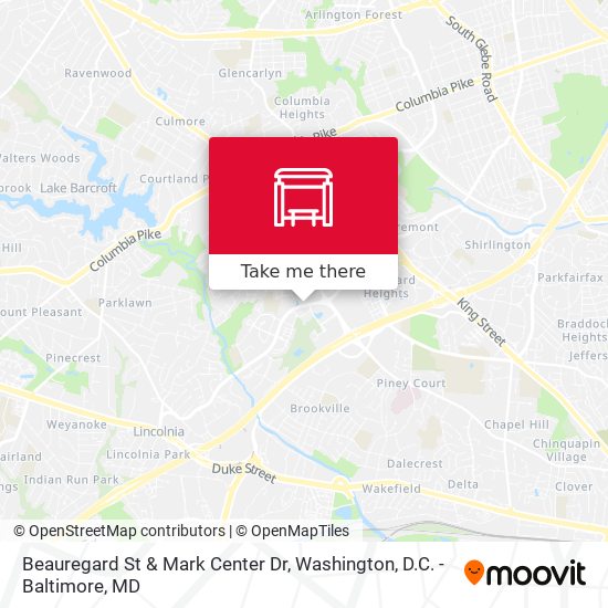 Beauregard St & Mark Center Dr map