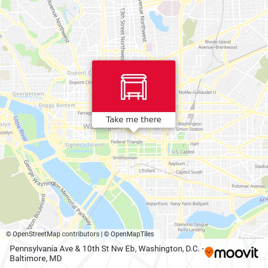 Pennsylvania Ave & 10th St Nw Eb map