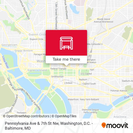 Mapa de Pennsylvania Ave & 7th St Nw