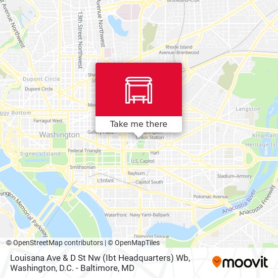 Louisana Ave & D St Nw (Ibt Headquarters) Wb map