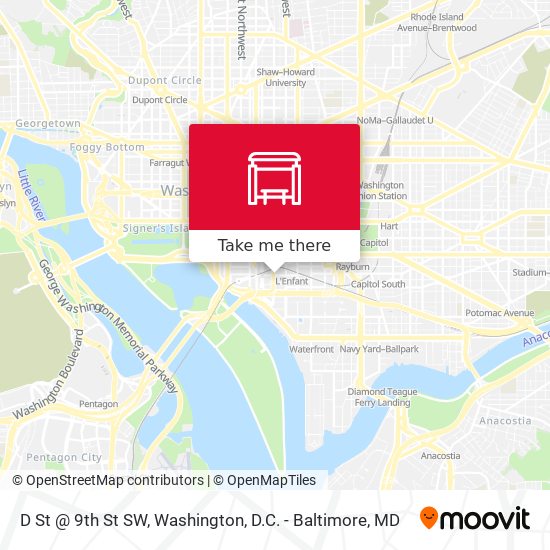 D St @ 9th St SW map