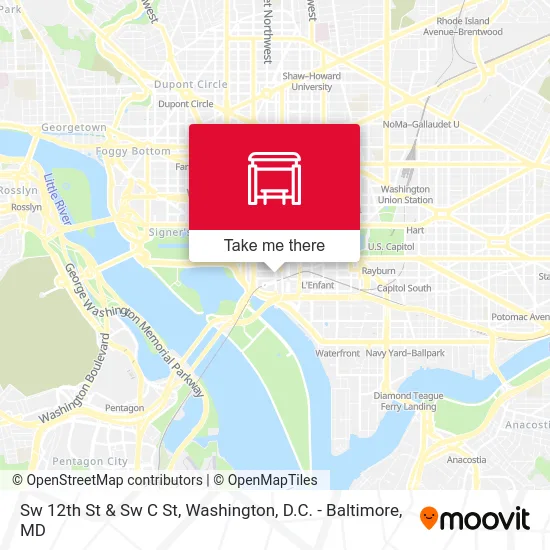 Sw 12th St & Sw C St map
