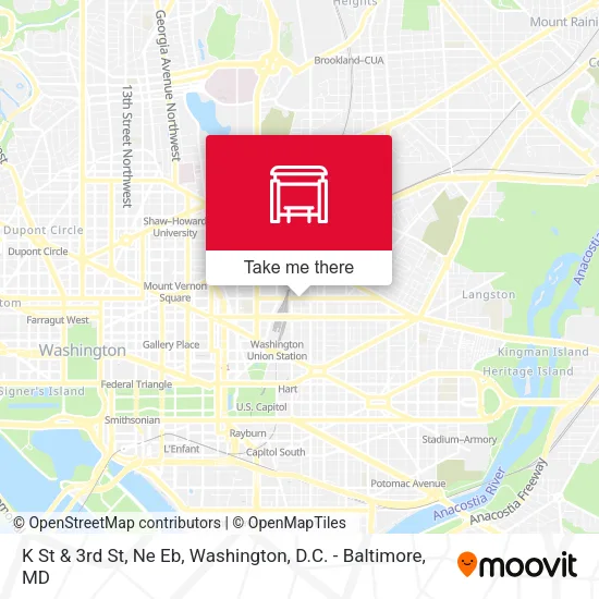 K St & 3rd St, Ne Eb map