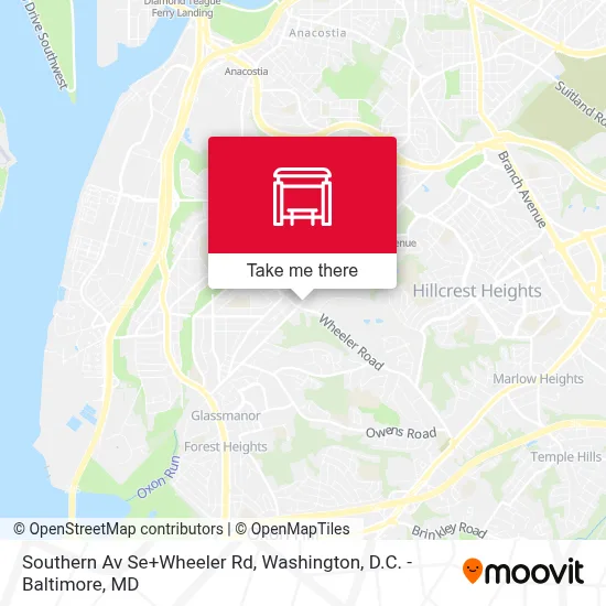 Southern Av Se+Wheeler Rd map