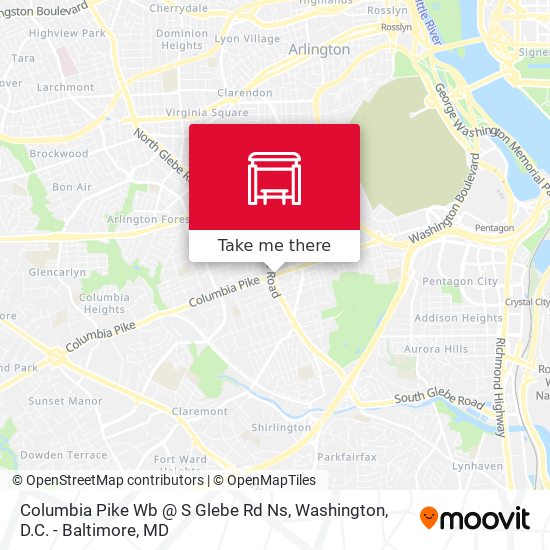 Columbia Pike Wb @ S Glebe Rd Ns map