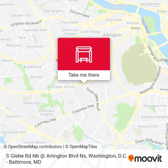 S Glebe Rd Nb @ Arlington Blvd Ns map